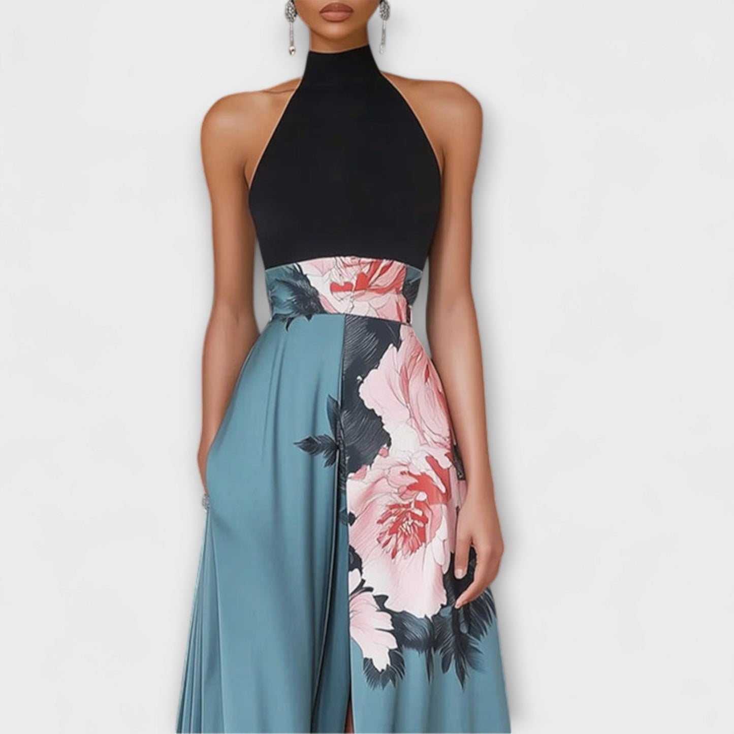 Natalie - Cvjetne A-line Maxi Haljina