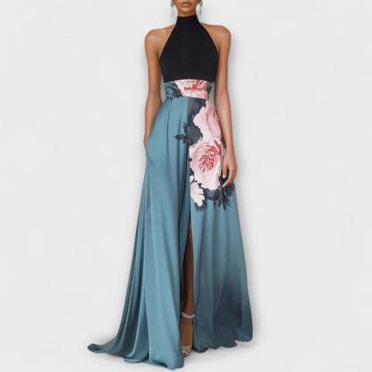 Natalie - Cvjetne A-line Maxi Haljina