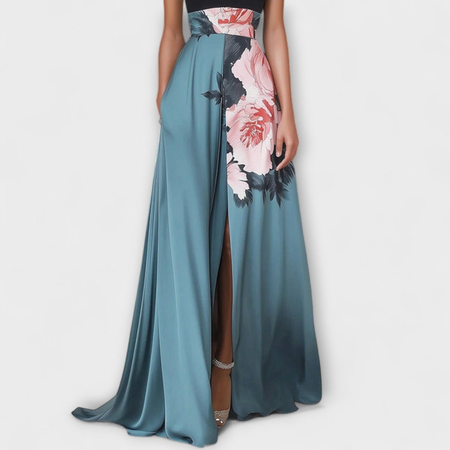 Natalie - Cvjetne A-line Maxi Haljina