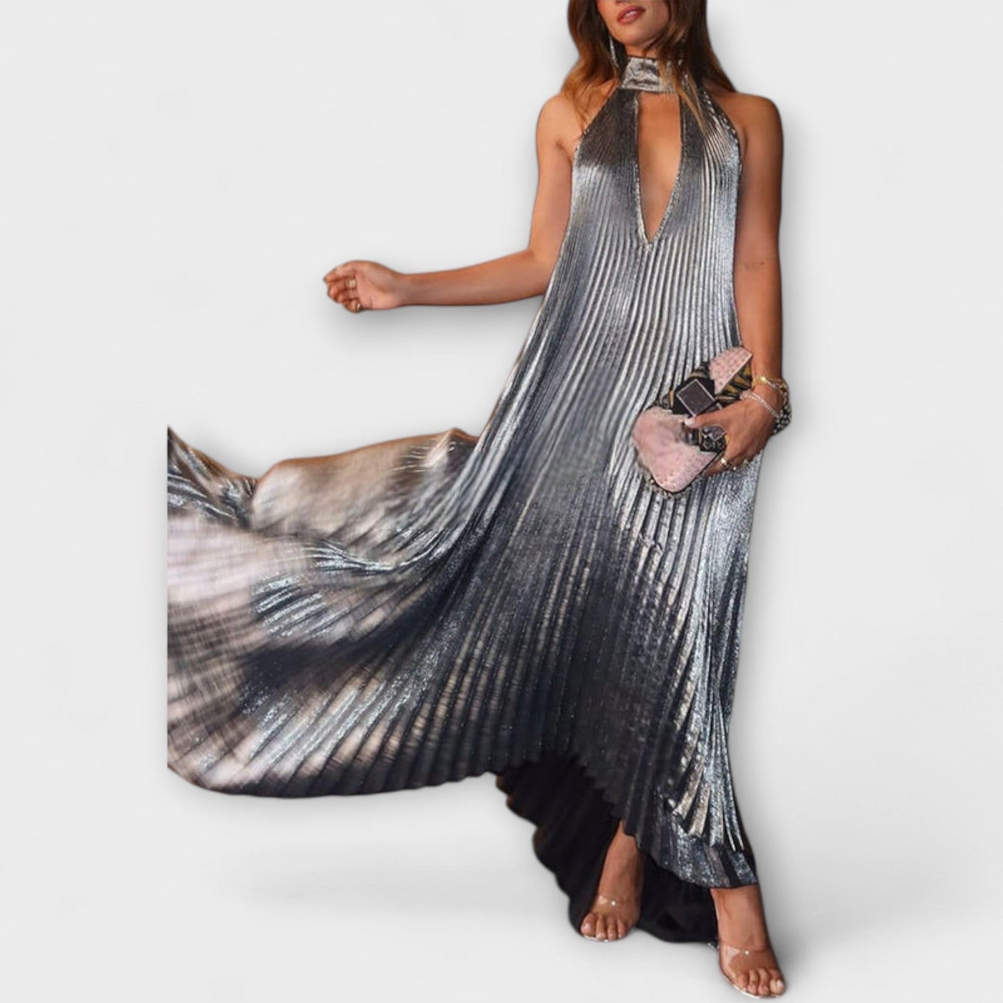 Calliope - Metalne plisirane maxi haljine