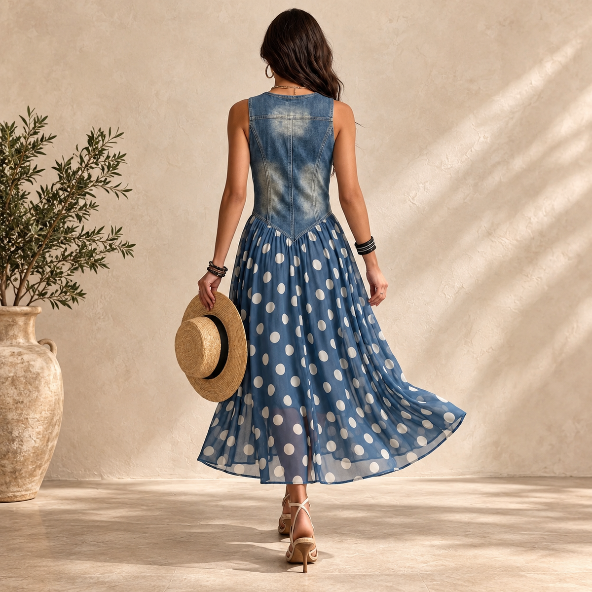 Bianca blue dress back view