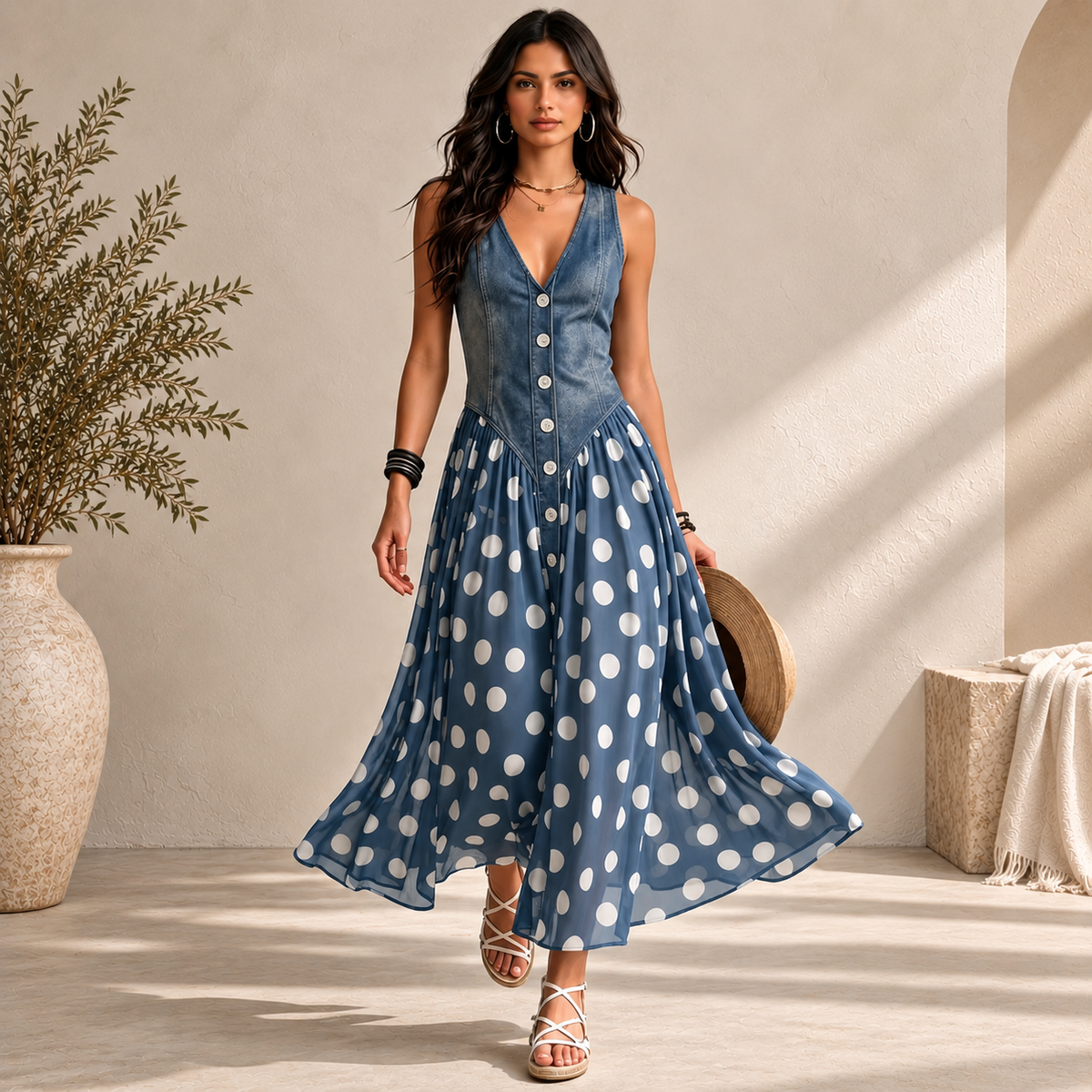 Bianca blue dress front view
