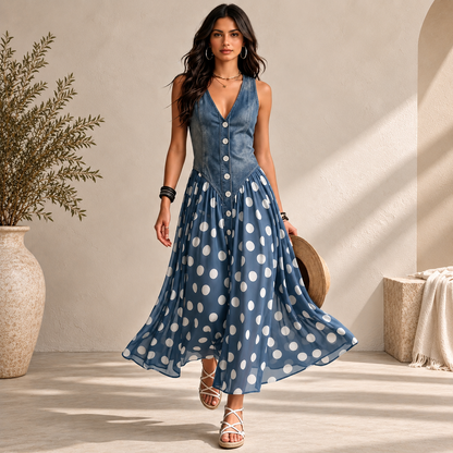 Bianca blue dress front view