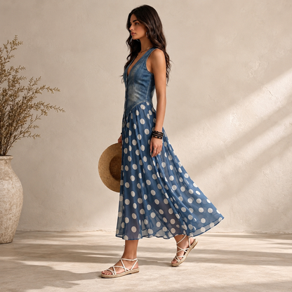 Bianca blue dress side view