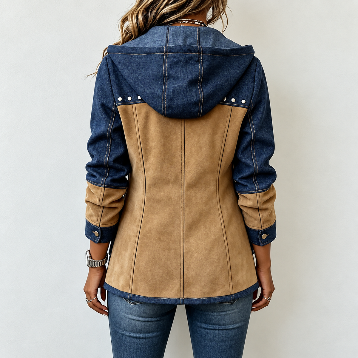 Bruna – Patchwork Jakna S Kapuljačom – Stražnja Strana