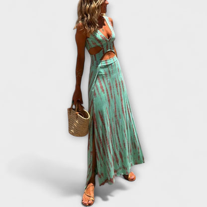 Ella - Eleanor Tie-Dye Izrezane Haljine s Razporki