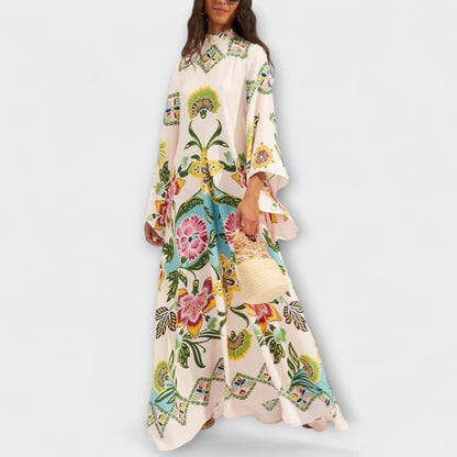 Lisa - Elegantne maxi haljine s cvjetnim s uzorkom i ohlapnim dizajnom