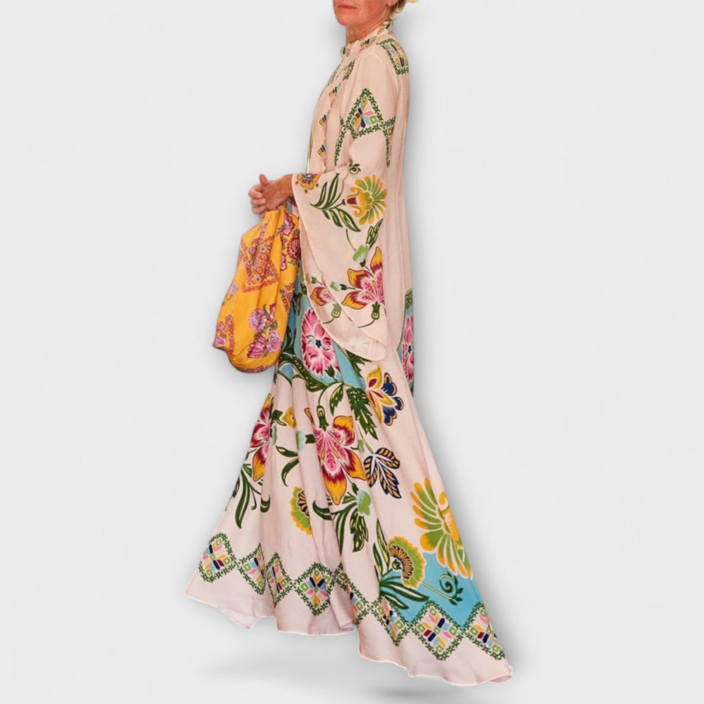 Lisa - Elegantne maxi haljine s cvjetnim s uzorkom i ohlapnim dizajnom