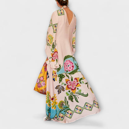 Lisa - Elegantne maxi haljine s cvjetnim s uzorkom i ohlapnim dizajnom