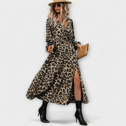 Natalie - Elegantne haljine s leopardovim s uzorkom