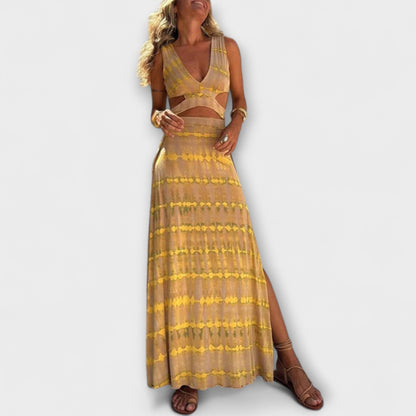 Ella - Eleanor Tie-Dye Izrezane Haljine s Razporki