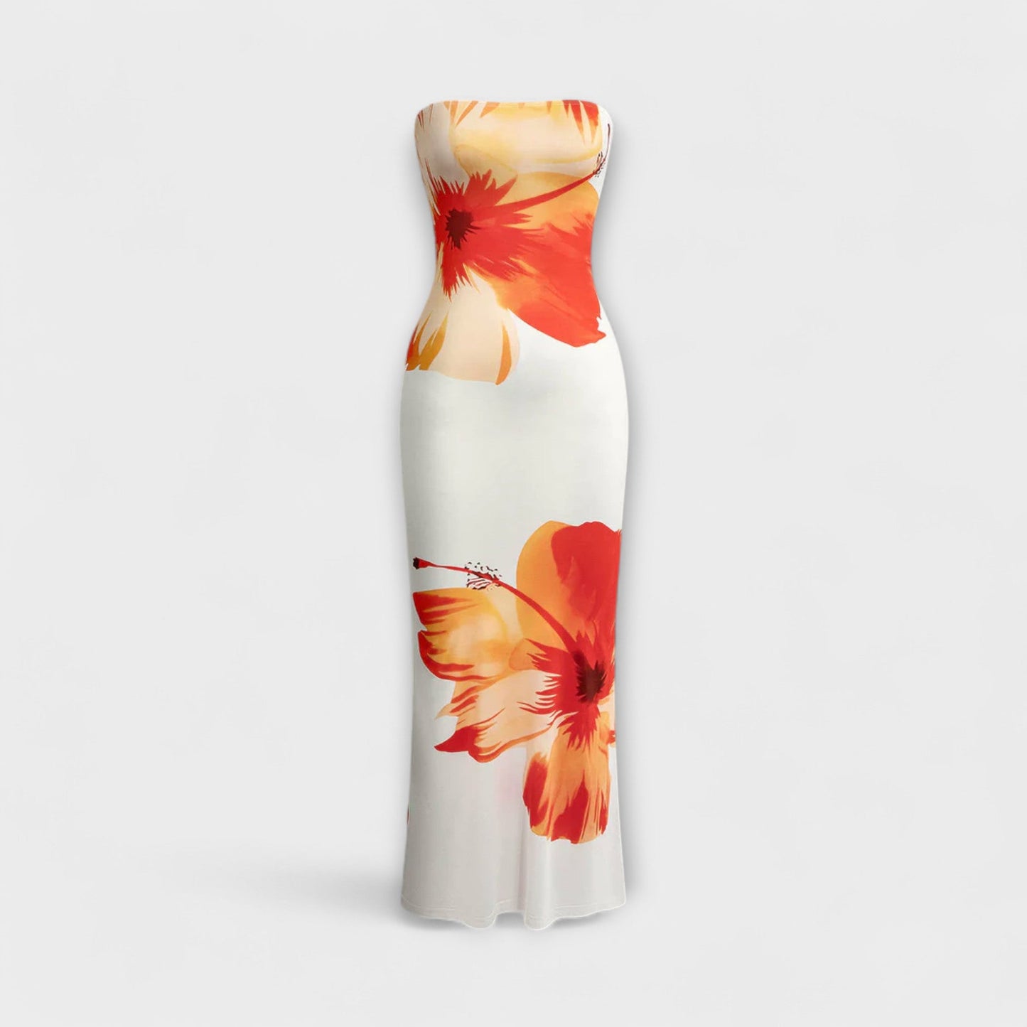 Šik off-shoulder brezramenske maxi haljine