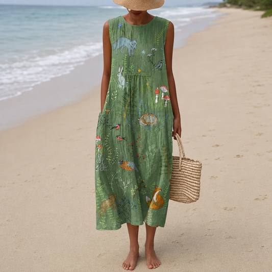 Gaja – Gozdna midi haljina