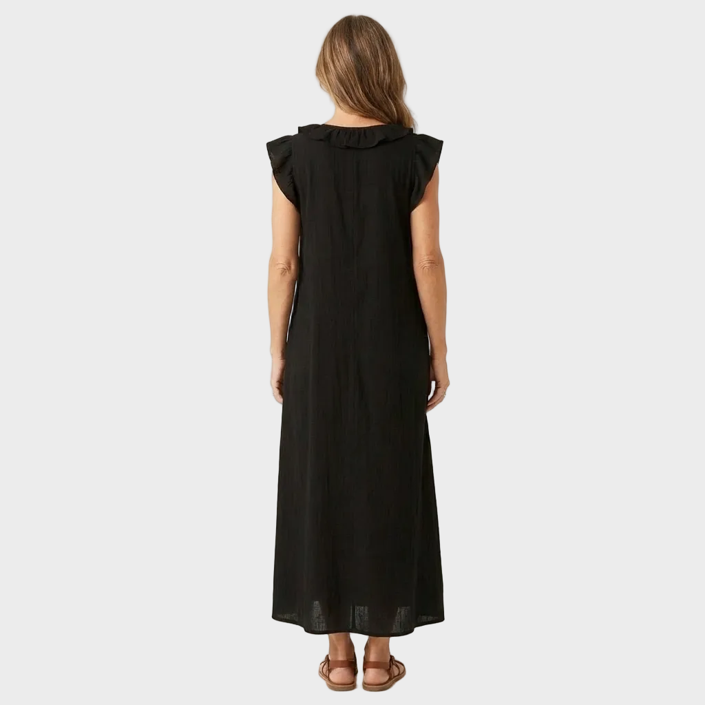 Larisa – Lanena maxi haljina s Volanima