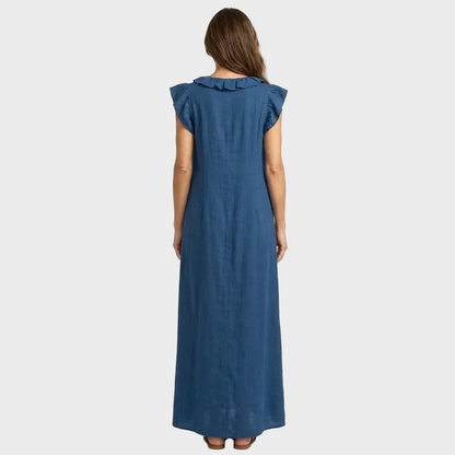 Larisa – Lanena maxi haljina s Volanima