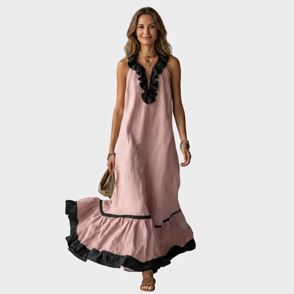 Amelia – Elegantna Lanena duga haljina