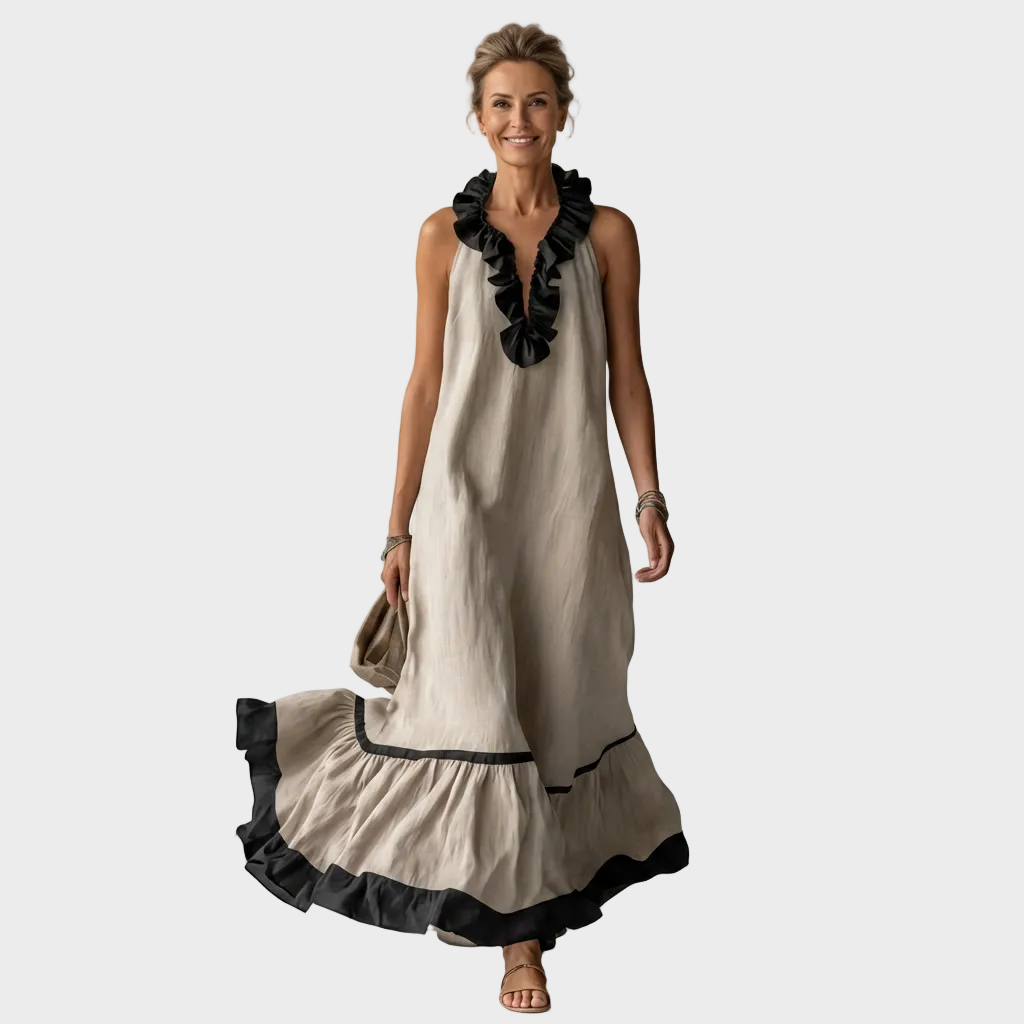 Amelia – Elegantna Lanena duga haljina