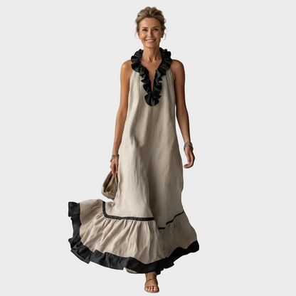 Amelia – Elegantna Lanena duga haljina