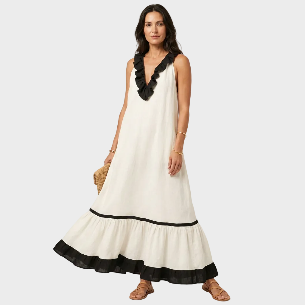Amelia – Elegantna Lanena duga haljina