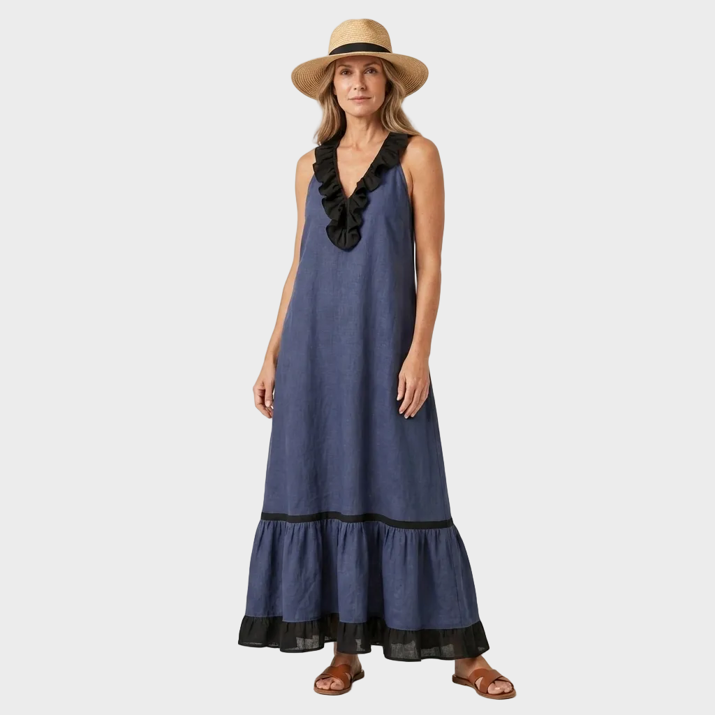Amelia – Elegantna Lanena duga haljina