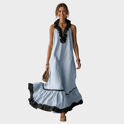 Amelia – Elegantna Lanena duga haljina