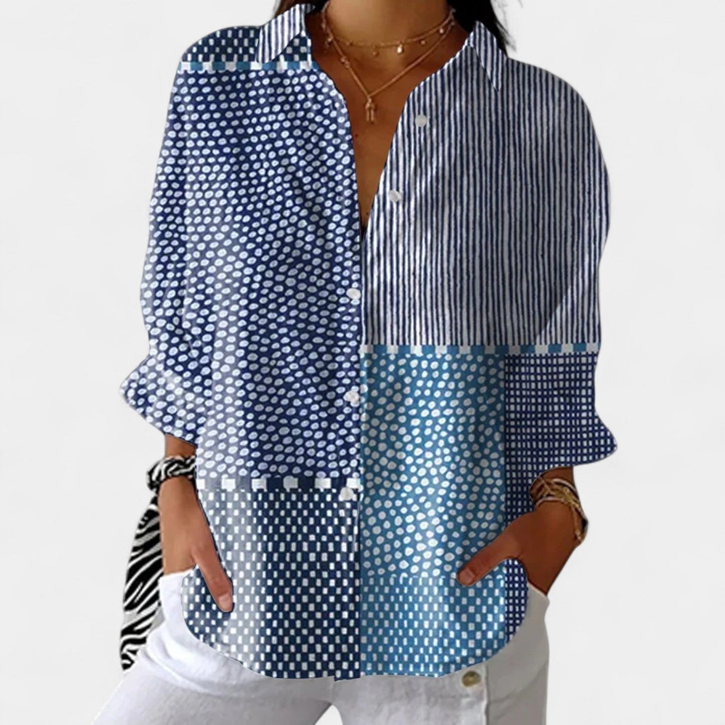 Nika – Ljetna bluza s živopisnim s uzorkom