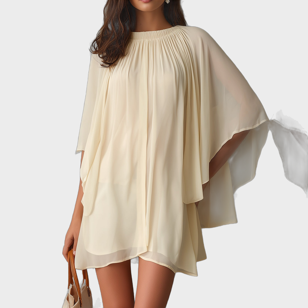 Katarina – Ležerna Boho Mini Haljina – glavna slika na pozadini #ececec