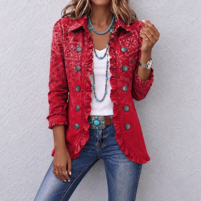 Kristina – Paisley Jakna S Volanima – prednja strana