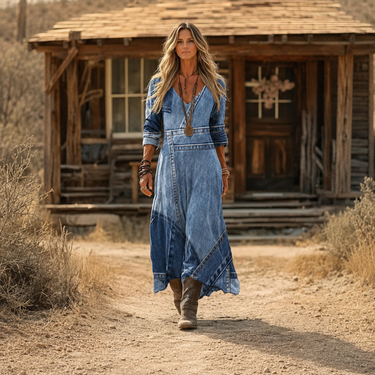 Polona – Plava Boho maxi haljina