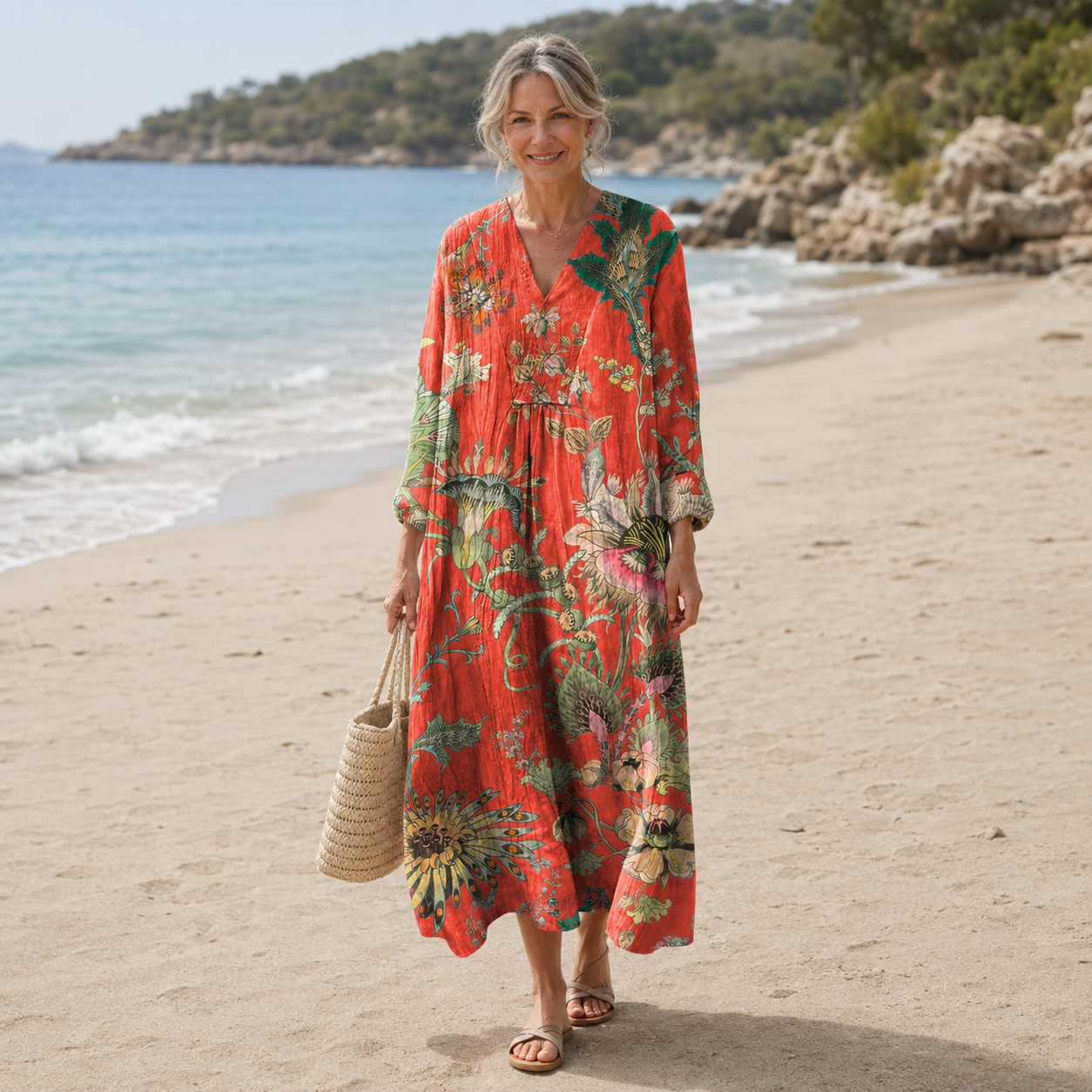 Tatjana – Ornamentalna midi haljina